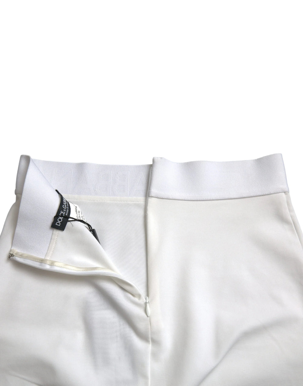 Dolce & Gabbana White Viscose High Waist Pencil Cut Mini Skirt - IT40|S - Skirts