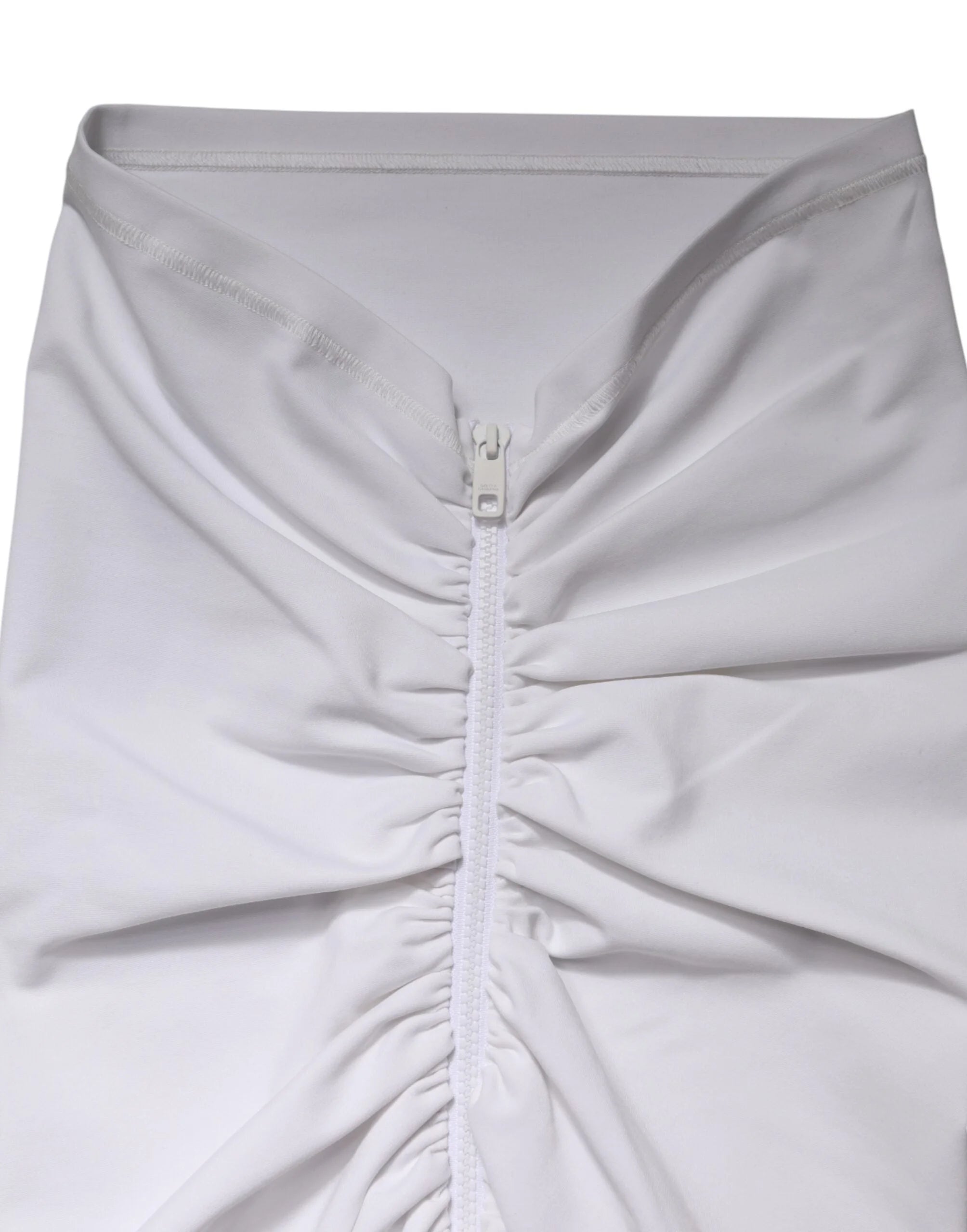 Dolce & Gabbana White Viscose Pencil Cut High Waist Mini Skirt - IT42|M