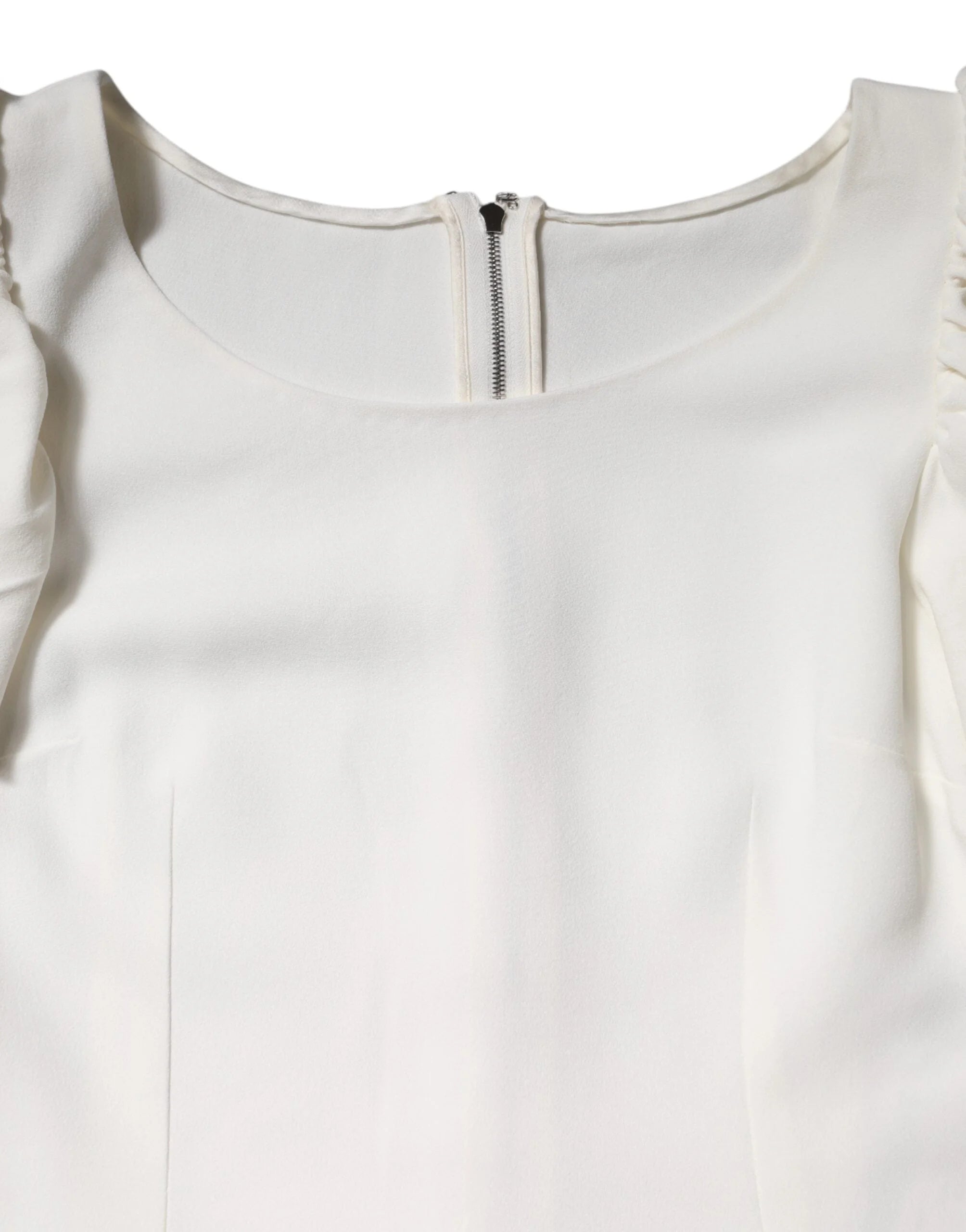 Dolce & Gabbana White Viscose Round Neck Short Sleeves Top - IT38 | XS - Blouses