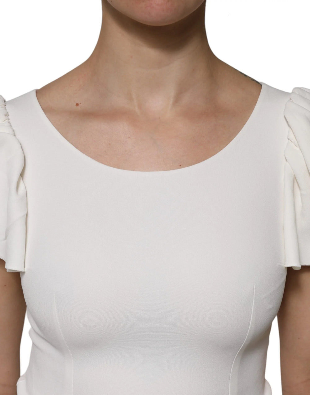 Dolce & Gabbana White Viscose Round Neck Short Sleeves Top - IT38 | XS - Blouses