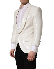 Dolce & Gabbana White Viscose Single Breasted Blazer Jacket - IT48 | M
