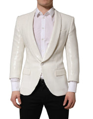 Dolce & Gabbana White Viscose Single Breasted Blazer Jacket - IT48 | M