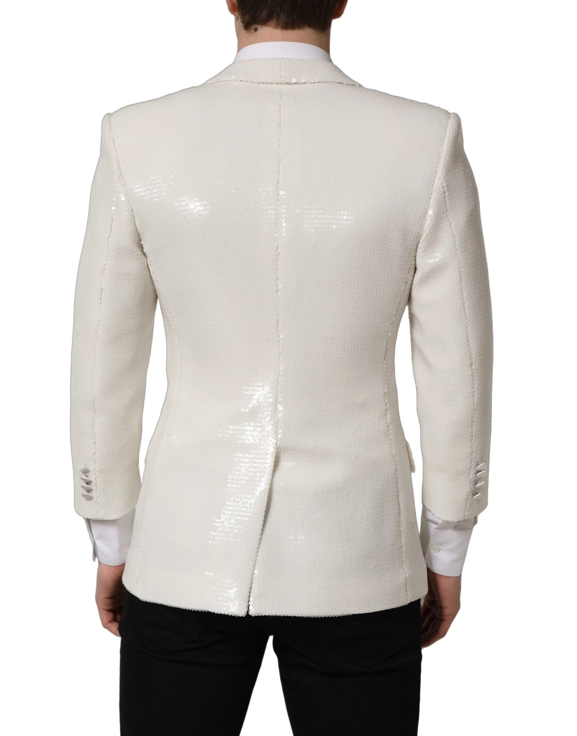 Dolce & Gabbana White Viscose Single Breasted Blazer Jacket - IT48 | M