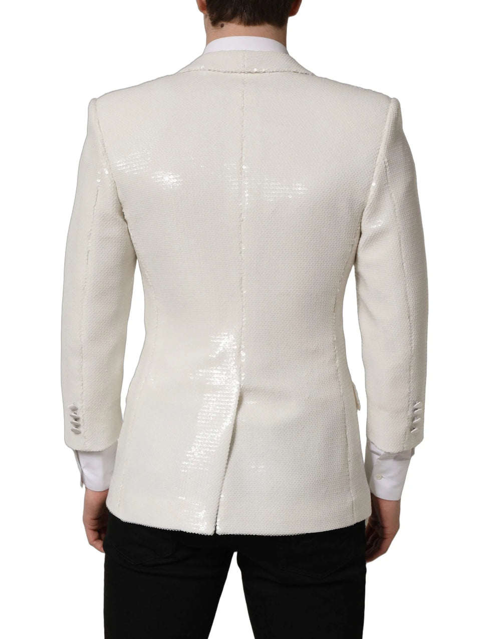 Dolce & Gabbana White Viscose Single Breasted Blazer Jacket - IT48 | M