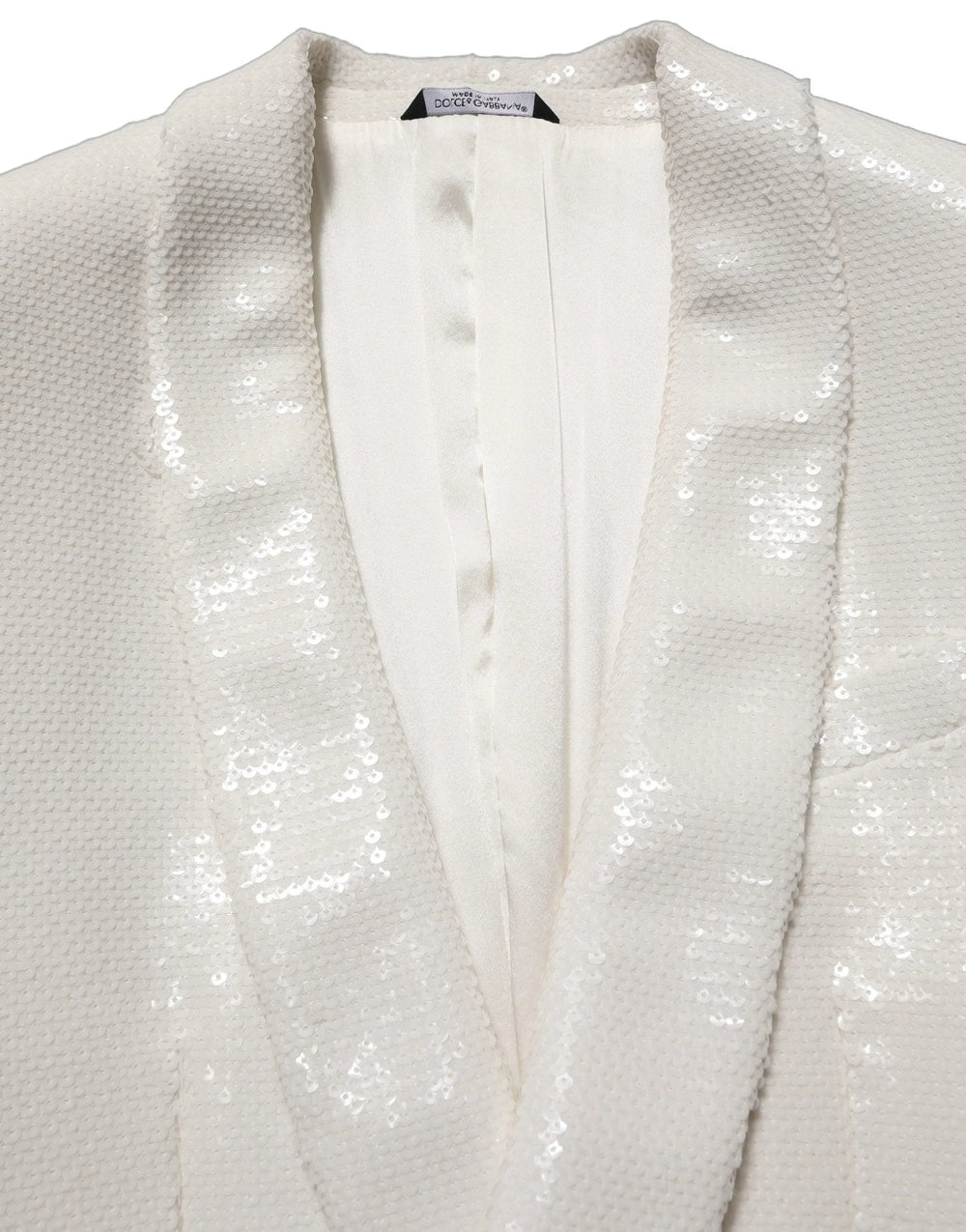 Dolce & Gabbana White Viscose Single Breasted Blazer Jacket - IT48 | M