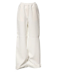 Dolce & Gabbana White Viscose Wide Leg Pull On Pants - IT40|S - Trousers