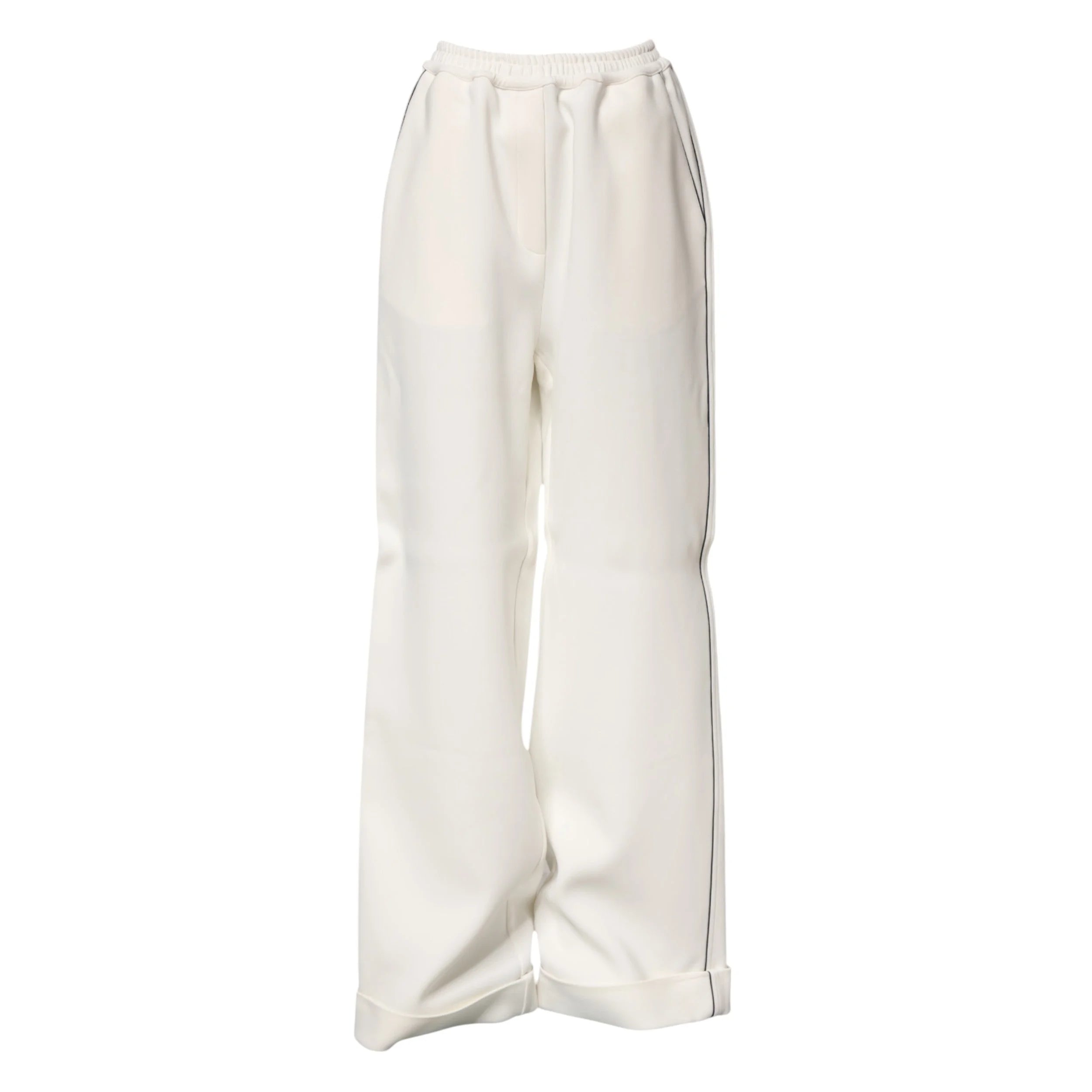 Dolce & Gabbana White Viscose Wide Leg Pull On Pants - IT40|S - Trousers
