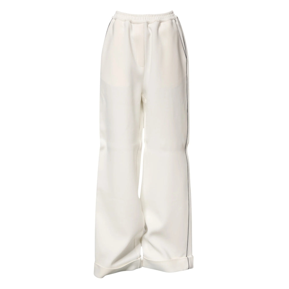 Dolce & Gabbana White Viscose Wide Leg Pull On Pants - IT40|S - Trousers