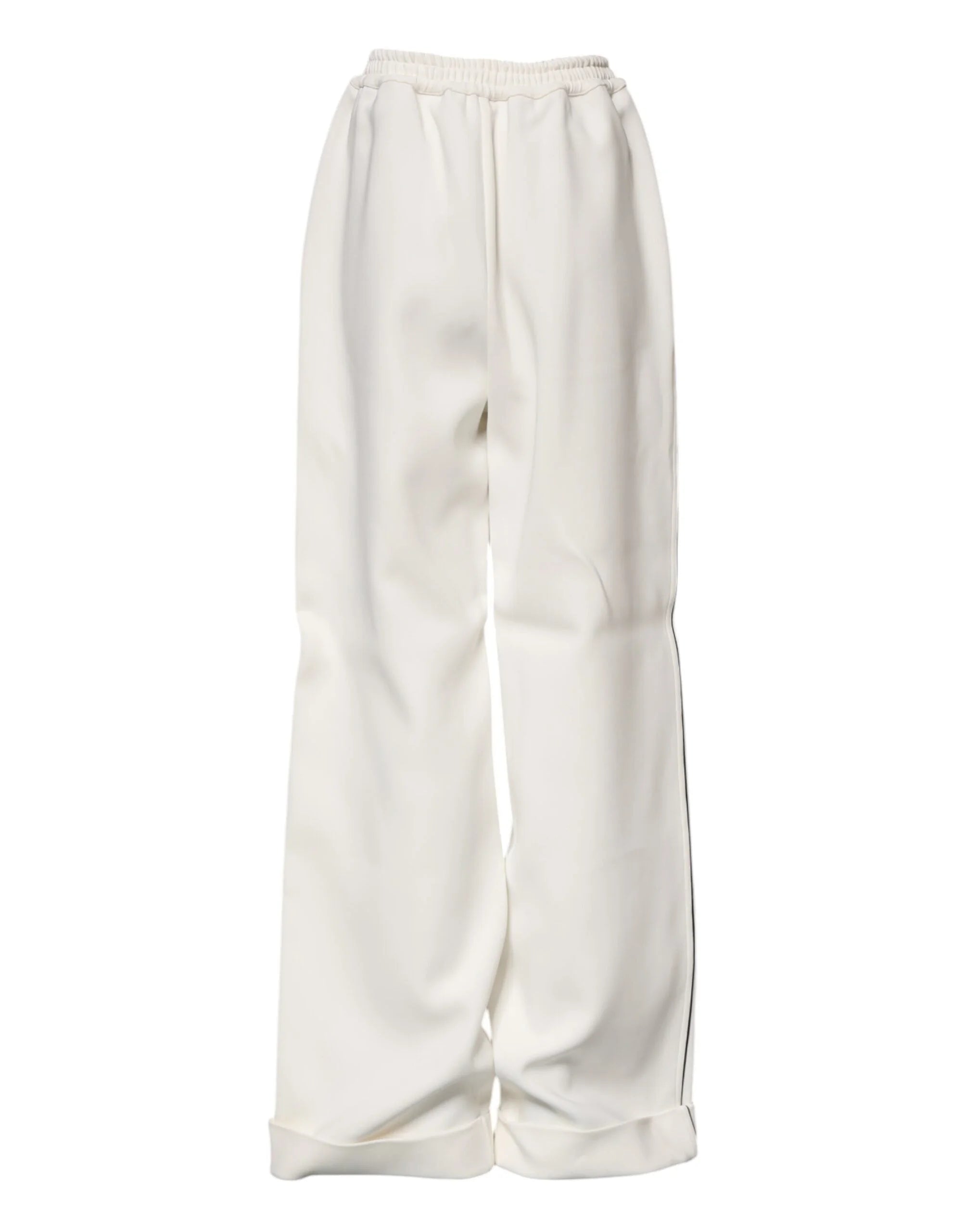 Dolce & Gabbana White Viscose Wide Leg Pull On Pants - IT40|S - Trousers