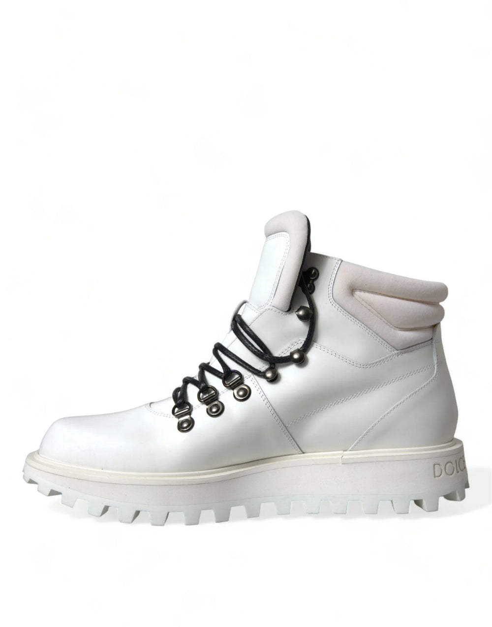 Dolce & Gabbana White Vulcano Trekking Ankle Boots Shoes - EU40.5/US7.5 - Boots