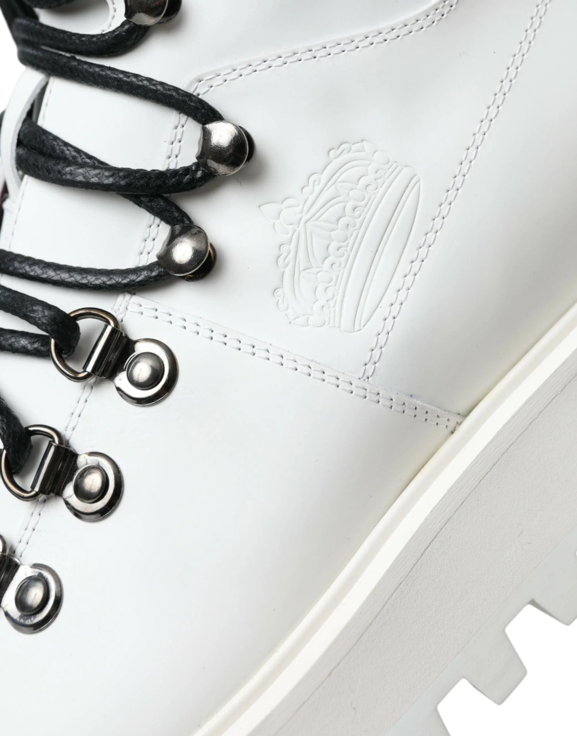 Dolce & Gabbana White Vulcano Trekking Men Ankle Boots Shoes - EU42/US9 - Boots