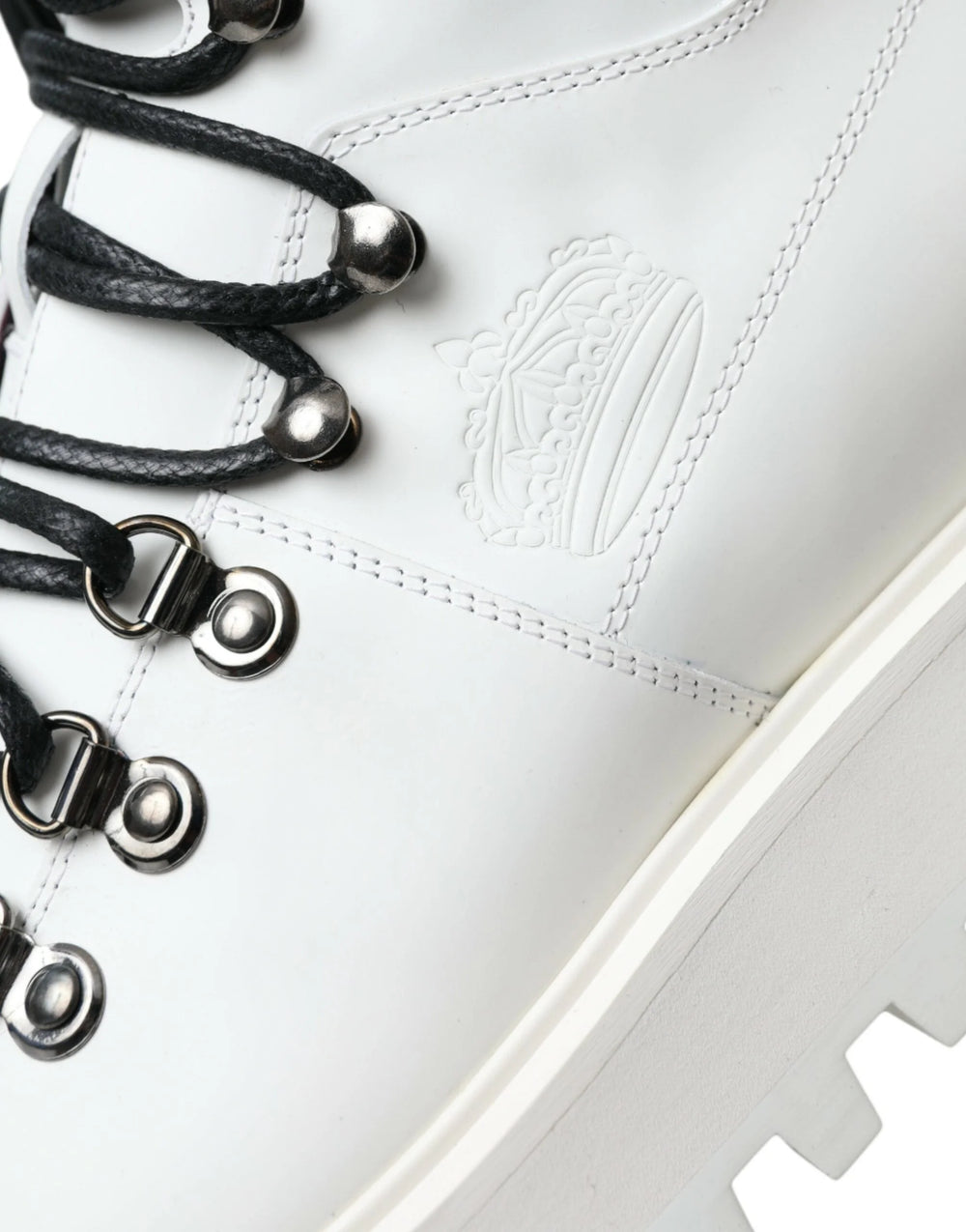 Dolce & Gabbana White Vulcano Trekking Men Ankle Boots Shoes - EU42/US9 - Boots