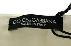 Dolce & Gabbana White Waist Silk Cummerbund Belt - Suspenders