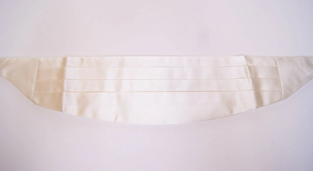 Dolce & Gabbana White Waist Tuxedo Smoking Belt Cummerbund - Sashes