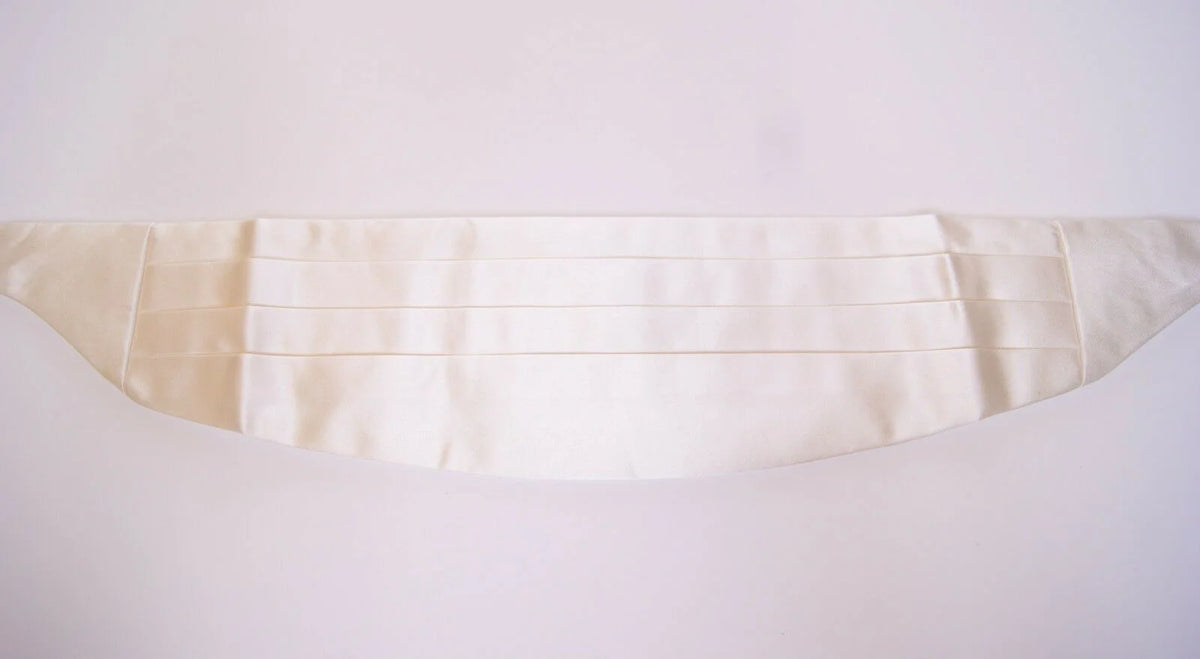 Dolce & Gabbana White Waist Tuxedo Smoking Belt Cummerbund - Sashes