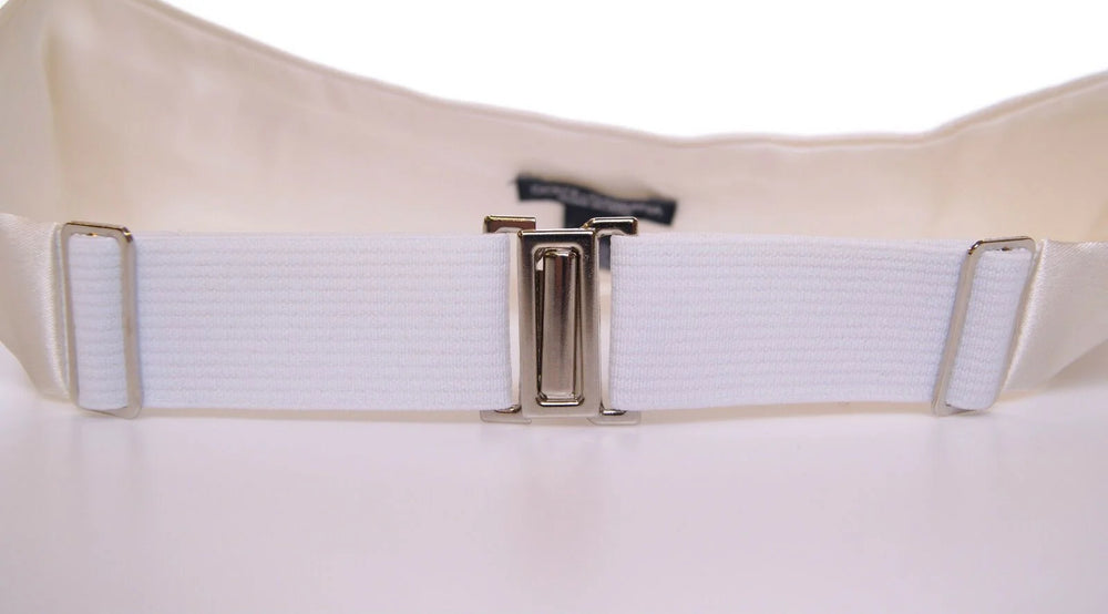 Dolce & Gabbana White Waist Tuxedo Smoking Belt Cummerbund - Sashes