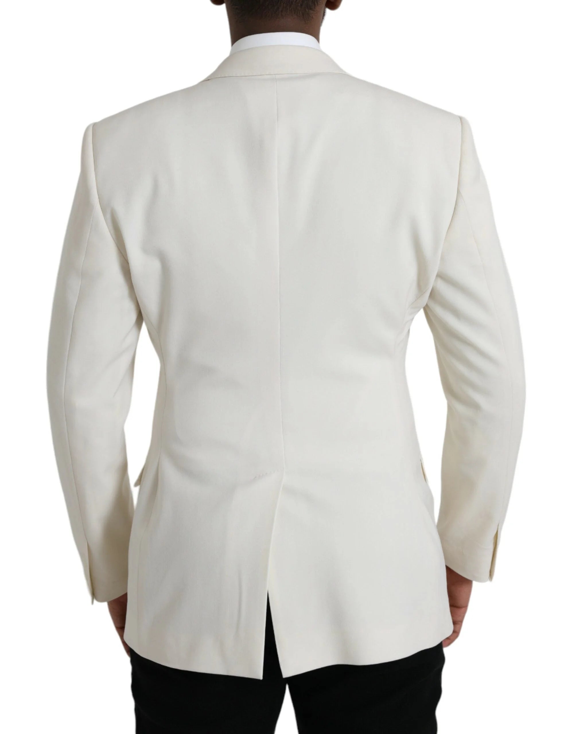 Dolce & Gabbana White Wool MARTINI Double Breasted Blazer - IT50 | L - Sport Jackets