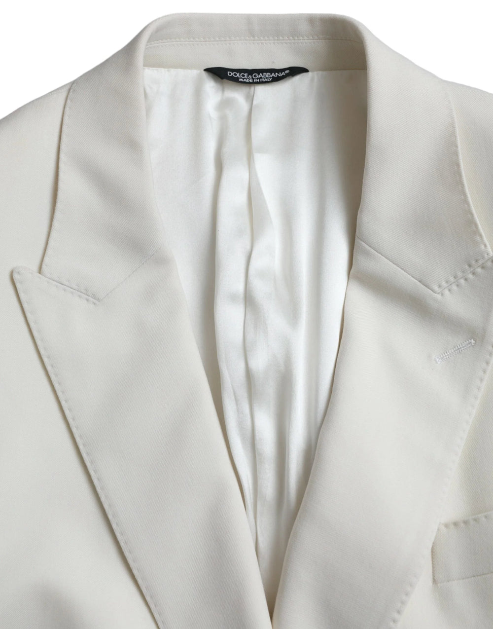 Dolce & Gabbana White Wool MARTINI Double Breasted Blazer - IT50 | L - Sport Jackets