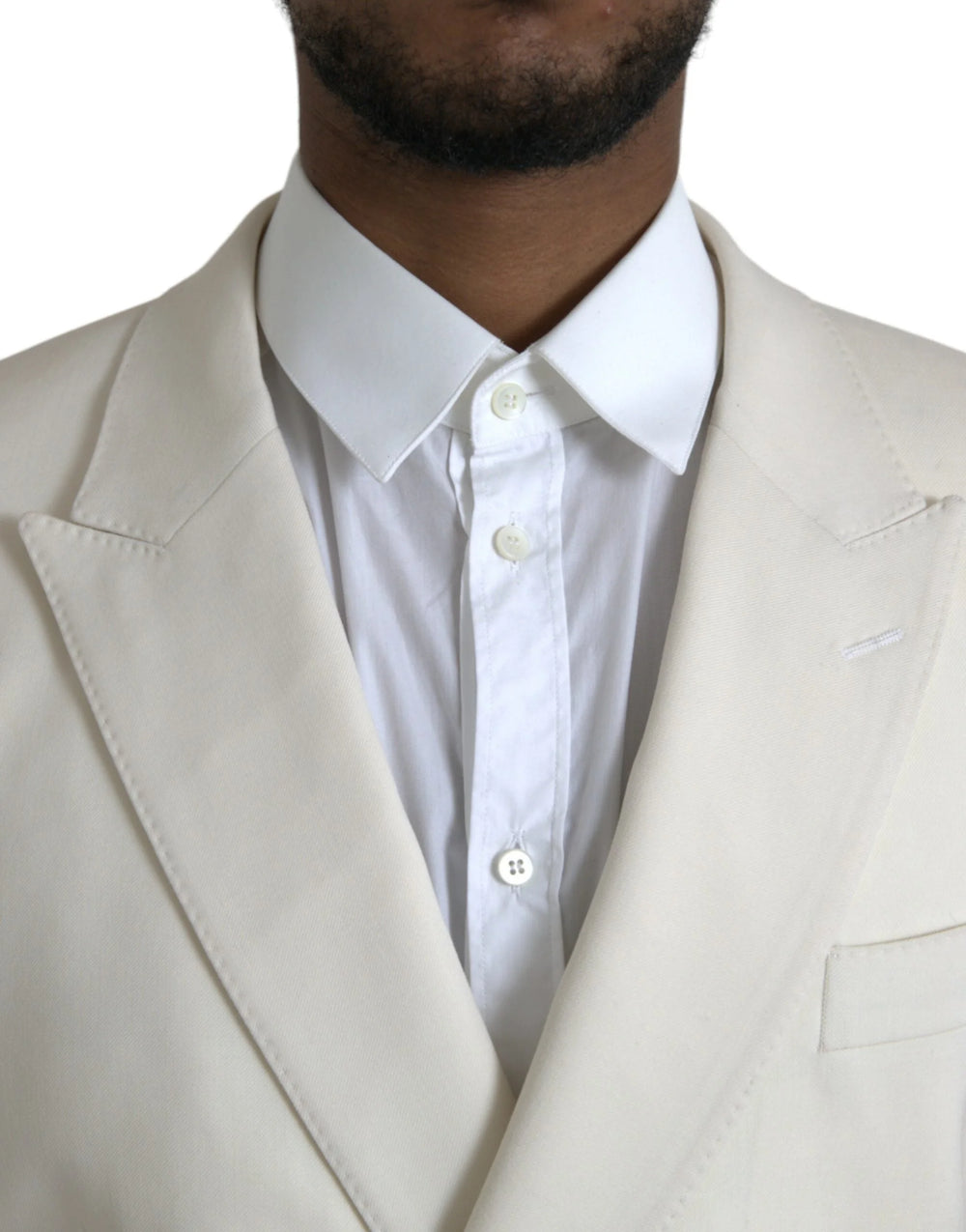 Dolce & Gabbana White Wool MARTINI Double Breasted Blazer - IT50 | L - Sport Jackets