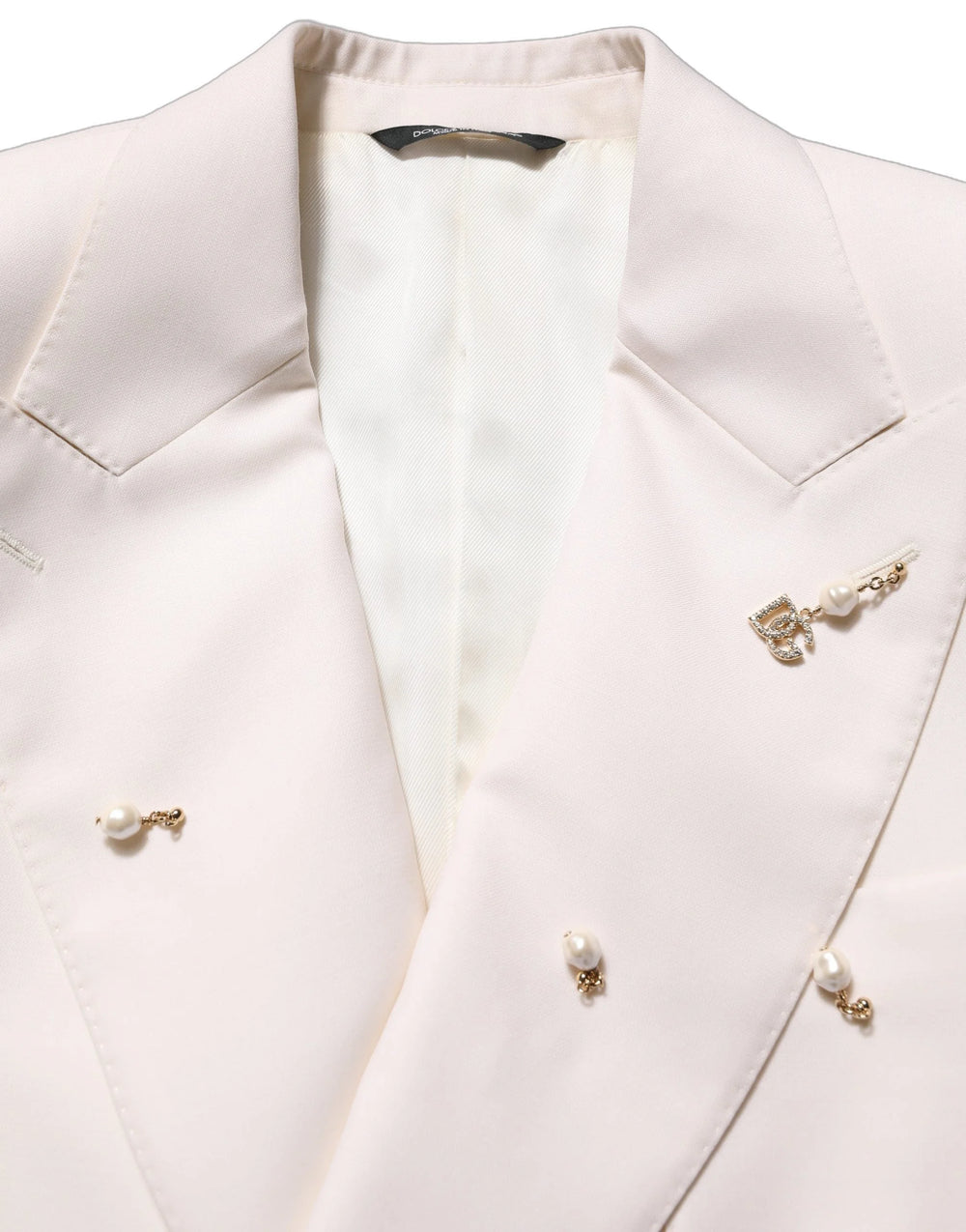 Dolce & Gabbana White Wool Slim Fit Formal 2 Piece Men Suit - IT48 | M