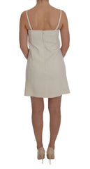 Dolce & Gabbana White Wool Stretch Brooch Shift Dress - Dresses