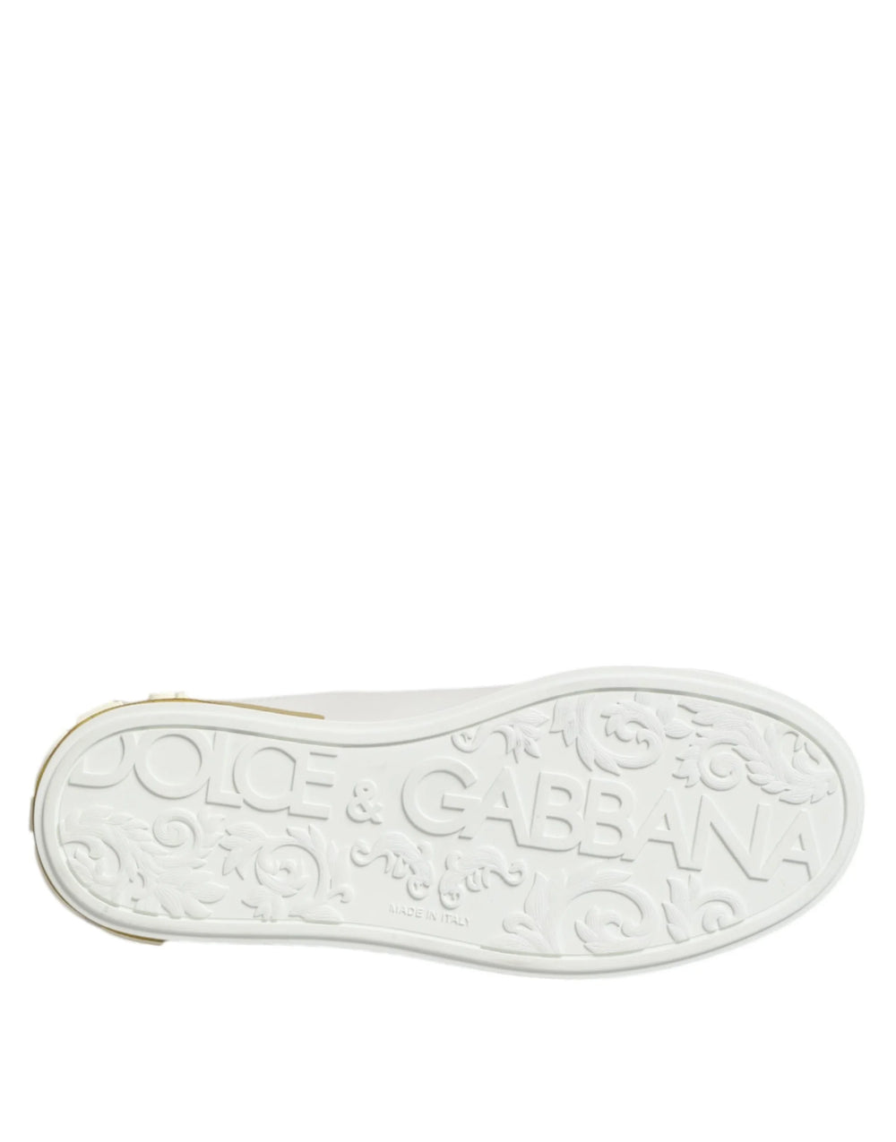 Dolce & Gabbana White Yellow Leather Low Top Sneakers Shoes - EU35.5/US5