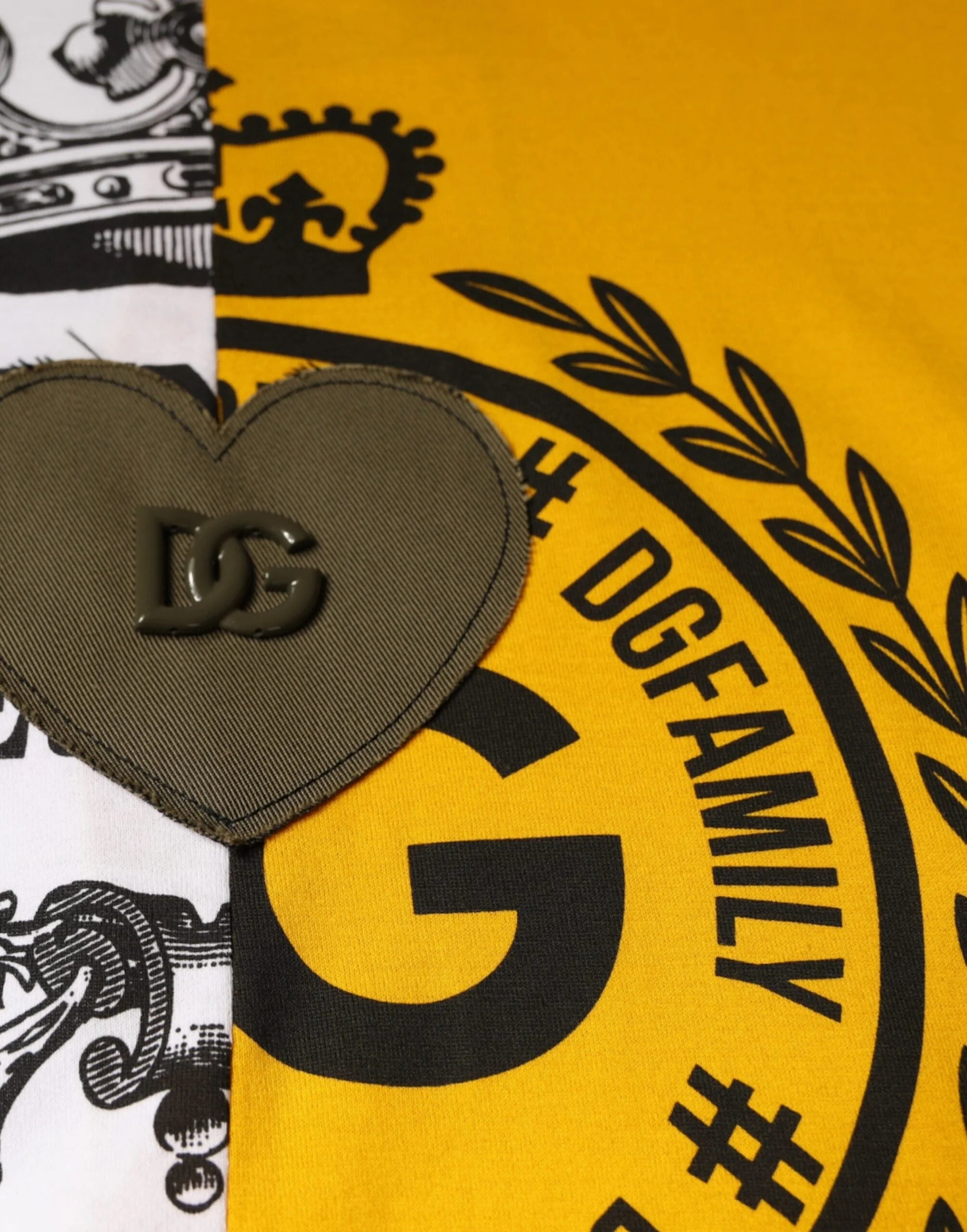 Dolce & Gabbana White Yellow Logo Print Short Sleeve T-shirt - IT50 | L - T-Shirts