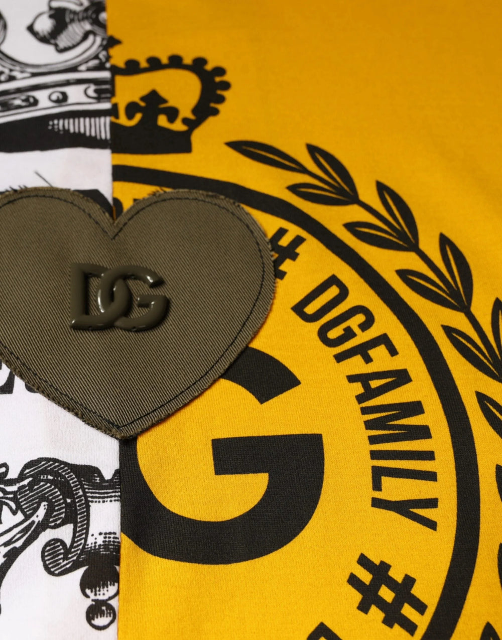 Dolce & Gabbana White Yellow Logo Print Short Sleeve T-shirt - IT50 | L - T-Shirts