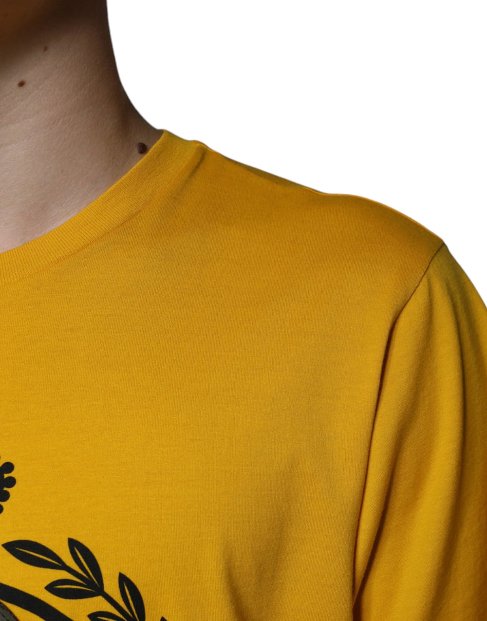 Dolce & Gabbana White Yellow Logo Print Short Sleeve T-shirt - IT50 | L - T-Shirts