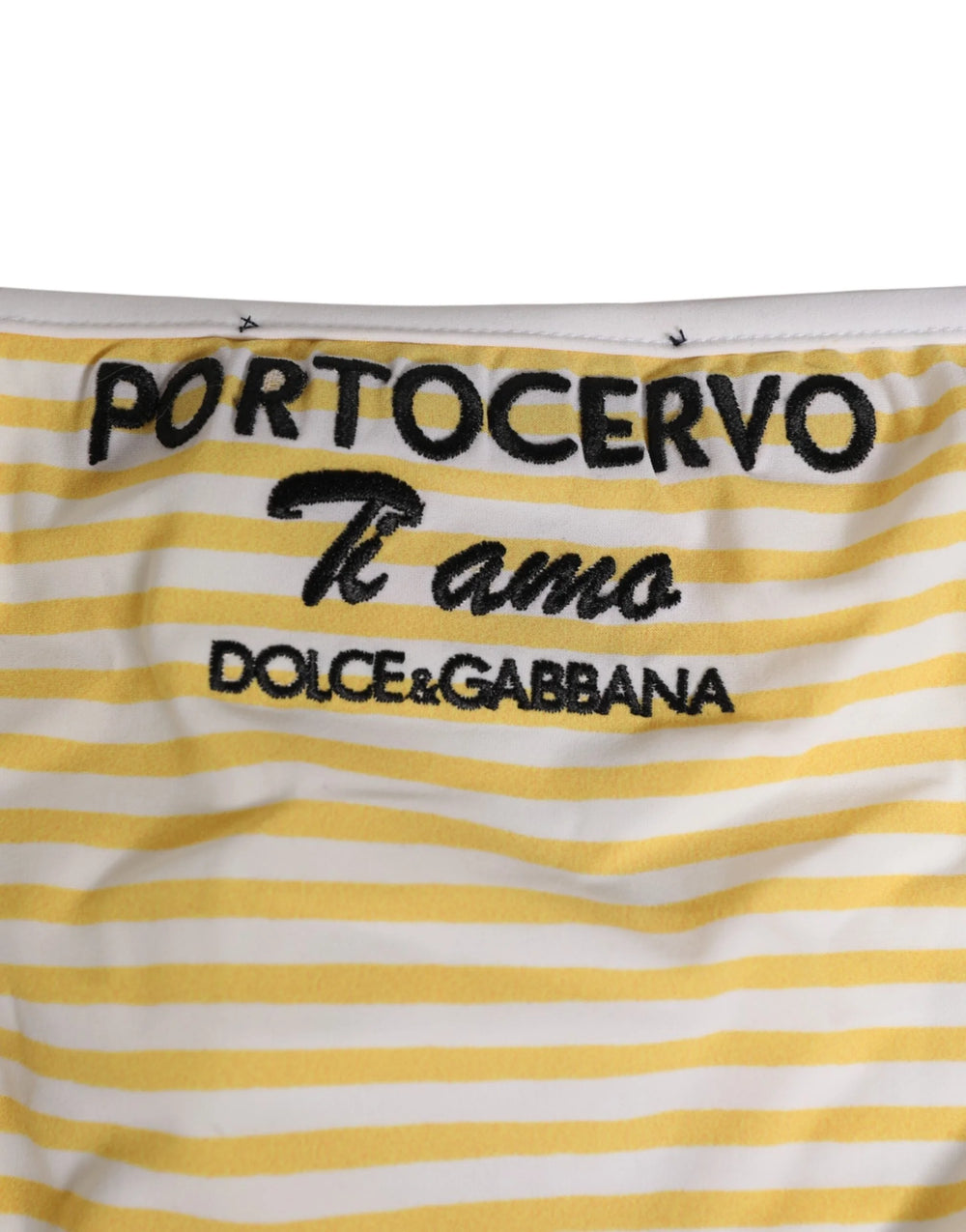 Dolce & Gabbana White Yellow Stripe Tie Side Logo Underwear - IT2 | S - Classic Bikinis