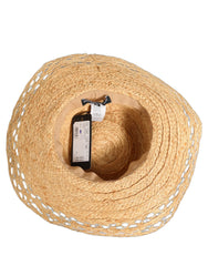Klobouk Dolce & Gabbana s květinovým vzorem béžové barvy pro ženy, široký okraj, Capello Hat - 56 cm|XS