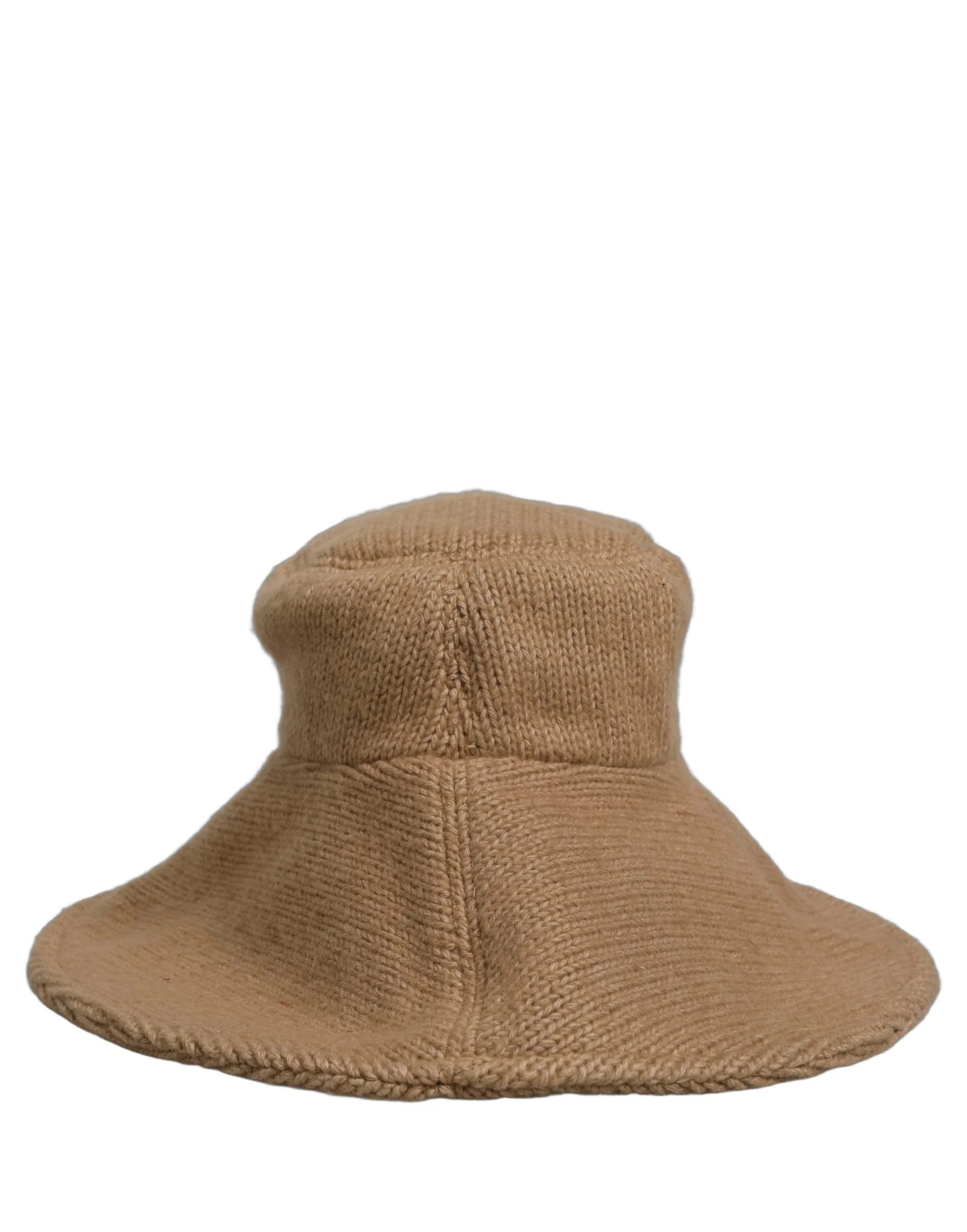 Dolce & Gabbana Women Brown Cotton Knit WideBrim Bucket Capello Hat - 58 cm|M