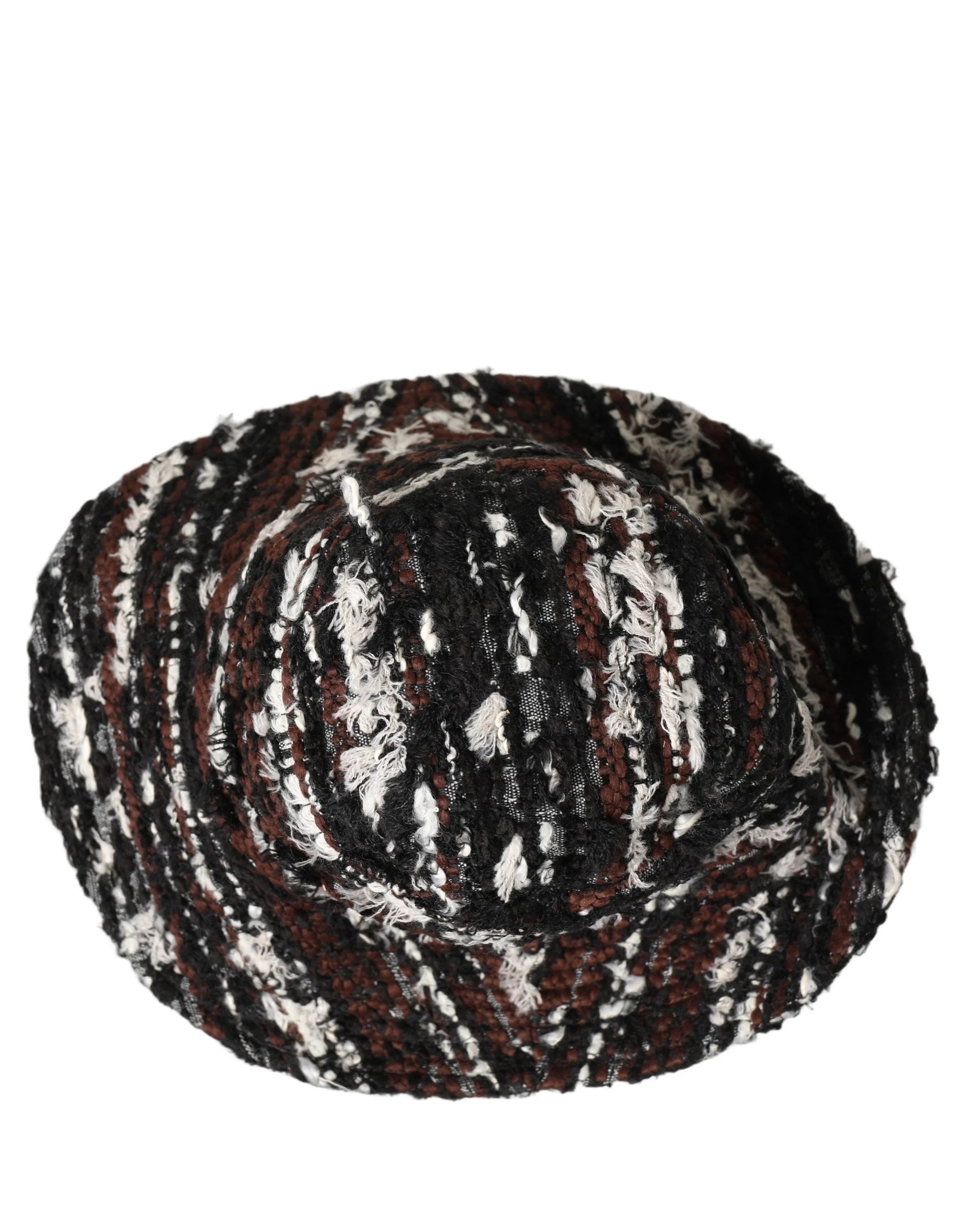 Dolce & Gabbana Women Multicolor Acrylic Tweed Bucket Capello Hat - 57 cm|S