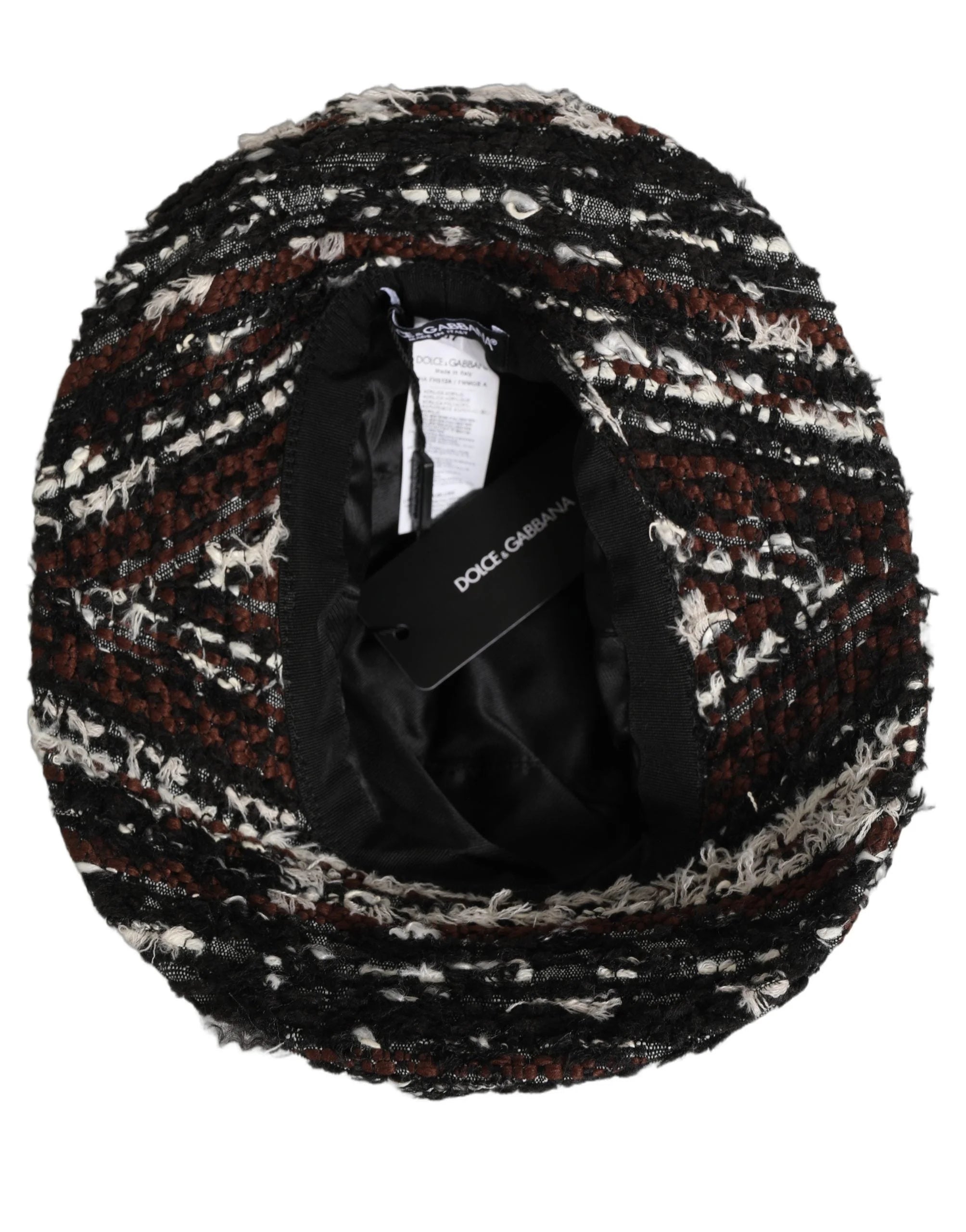 Dolce & Gabbana Women Multicolor Acrylic Tweed Bucket Capello Hat - 57 cm|S