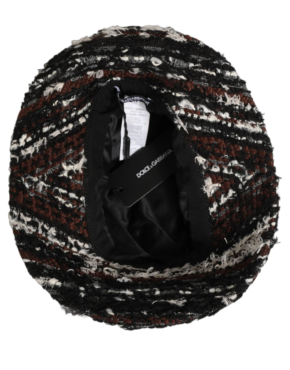 Dolce & Gabbana Women Multicolor Acrylic Tweed Bucket Capello Hat - 57 cm|S