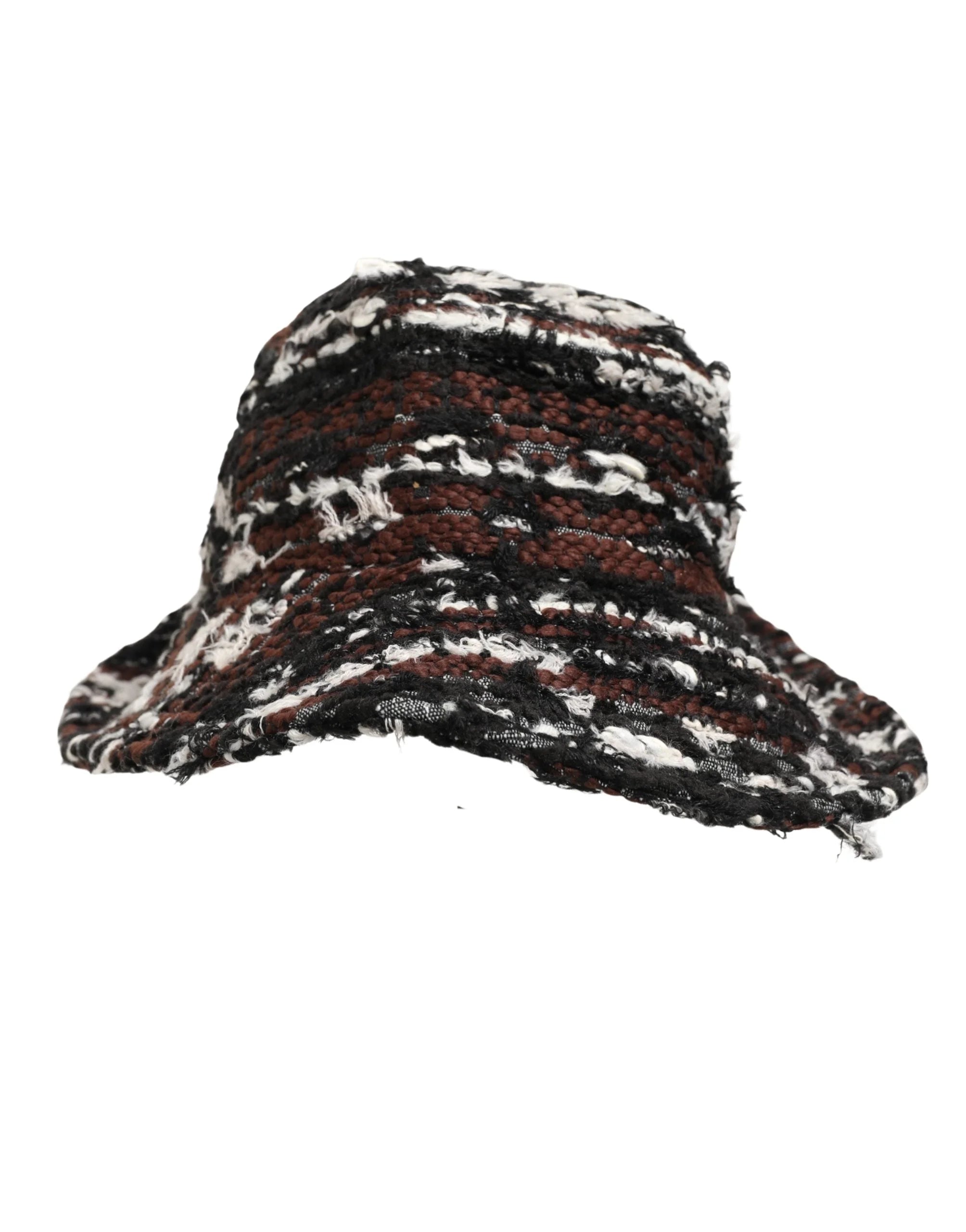 Dolce & Gabbana Women Multicolor Acrylic Tweed Bucket Capello Hat - 57 cm|S