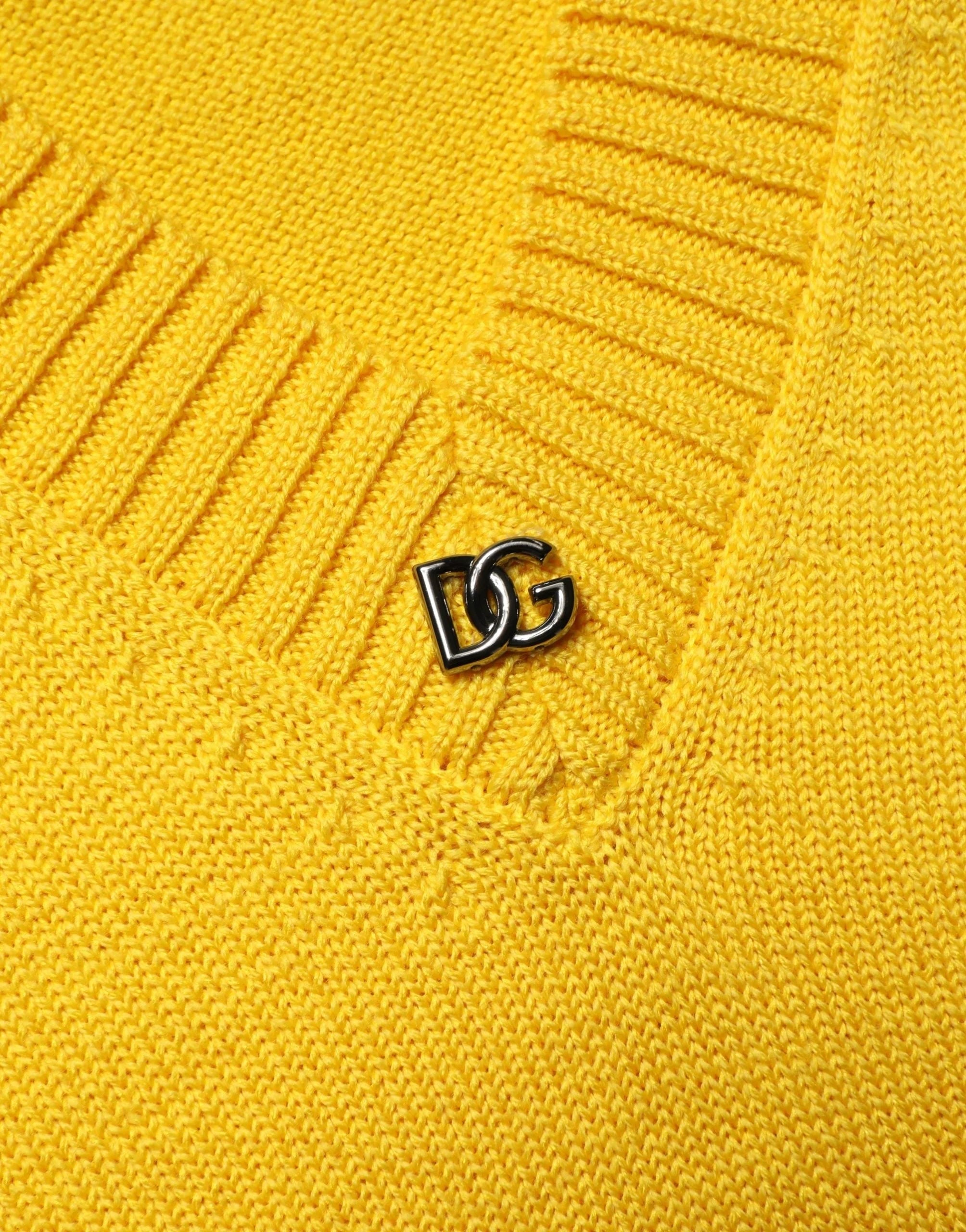 Dolce & Gabbana Wool Knitted V-Neck Pullover Yellow - IT48 | M
