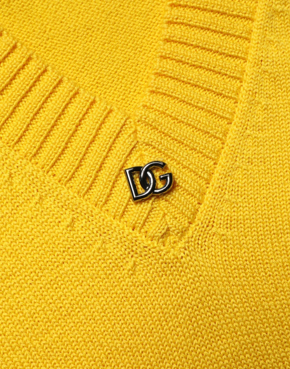 Dolce & Gabbana Wool Knitted V-Neck Pullover Yellow - IT48 | M