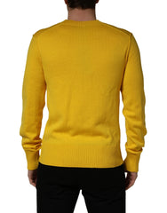 Dolce & Gabbana Wool Knitted V-Neck Pullover Yellow - IT48 | M