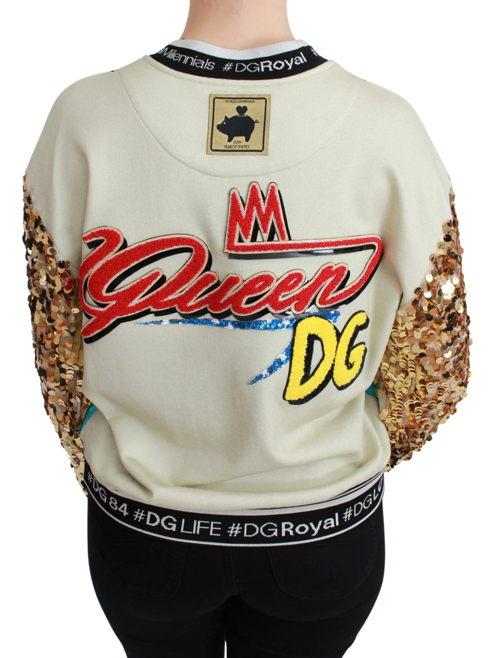 Dolce & Gabbana Year of the Pig Sequined Top Sweater - Sweaters