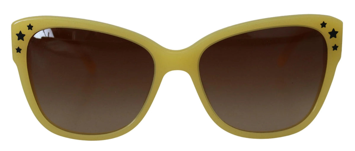 Dolce & Gabbana Yellow Acetate Frame Stars Embellishment DG4124 Sunglasses - Sunglasses