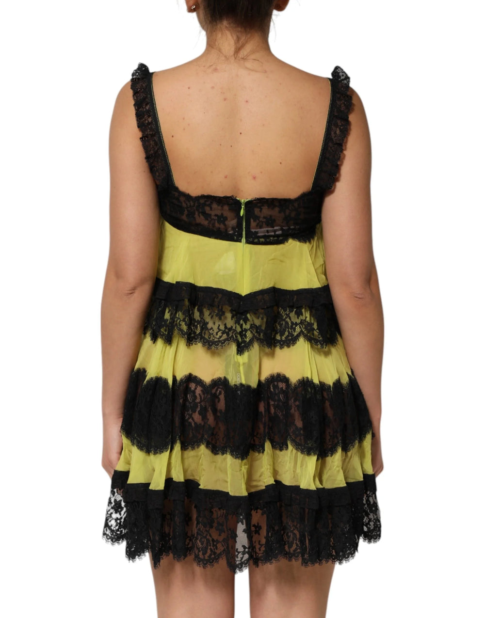 Dolce & Gabbana Yellow Black Babydoll Chemise Lingerie Dress - IT2 | S - Women’s Underwear Slips