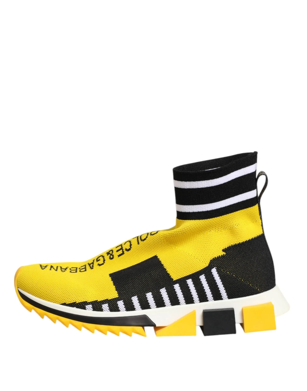 Dolce & Gabbana Yellow Black Sorrento Socks Sneakers Shoes - Sneakers