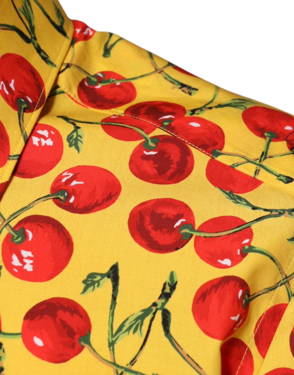Dolce & Gabbana Yellow Cherry Cotton MARTINI Dress Shirt - IT40 | M - Shirts