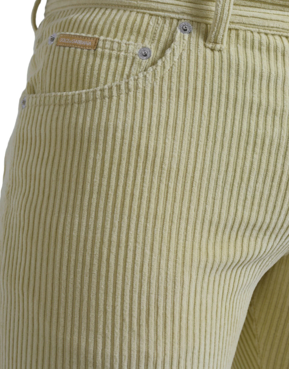 Dolce & Gabbana Yellow Corduroy Logo Plaque Skinny Denim Jeans - IT48 | M - Jeans