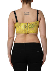 Dolce & Gabbana Yellow Cotton Crepe Chiffon Crop Bralette Top - IT40|S