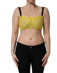 Dolce & Gabbana Yellow Cotton Crepe Chiffon Crop Bralette Top - IT40|S