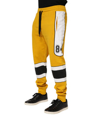 Dolce & Gabbana Yellow Cotton Drawstring Jogger Pants - IT46 | S