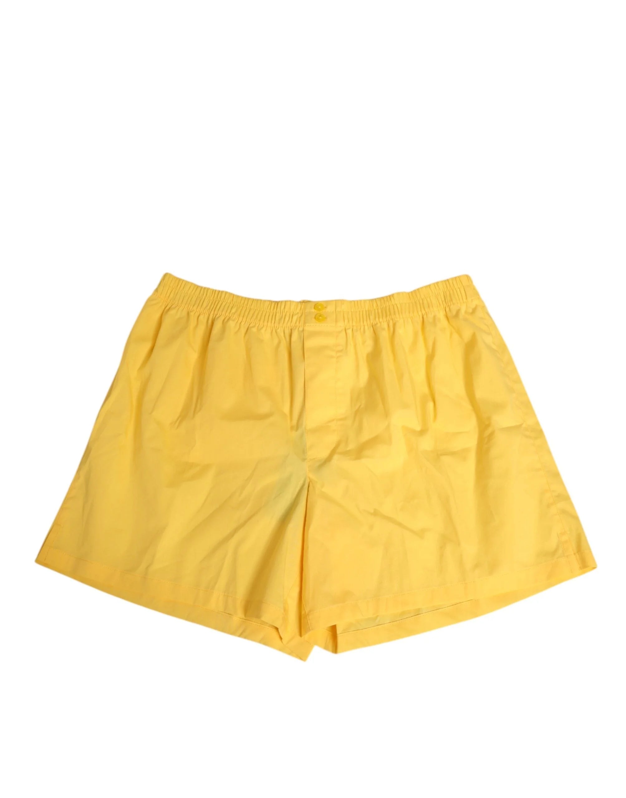 Dolce & Gabbana Yellow Cotton Elastic Waistband Short Swimwear - IT4 | S