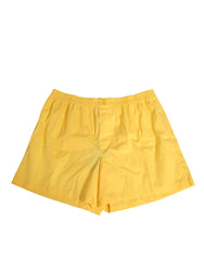 Dolce & Gabbana Yellow Cotton Elastic Waistband Short Swimwear - IT4 | S